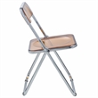 LeisureMod Lawrence Acrylic Folding Chair With Metal Frame in Tangerine