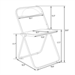 LeisureMod Lawrence Acrylic Folding Chair With Metal Frame in Tangerine