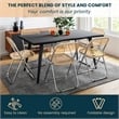 LeisureMod Lawrence Acrylic Folding Chair With Metal Frame Set of 2 in Tangerine
