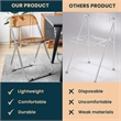 LeisureMod Lawrence Acrylic Folding Chair With Metal Frame Set of 2 in Tangerine
