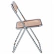 LeisureMod Lawrence Acrylic Folding Chair With Metal Frame Set of 2 in Tangerine