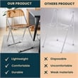 LeisureMod Lawrence Acrylic Folding Chair With Metal Frame Set of 4 in Tangerine