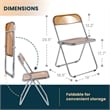 LeisureMod Lawrence Acrylic Folding Chair With Metal Frame Set of 4 in Tangerine