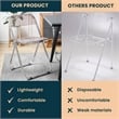 LeisureMod Lawrence Acrylic Folding Chair With Metal Frame in Rose Pink