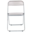 LeisureMod Lawrence Acrylic Folding Chair With Metal Frame in Rose Pink