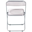 LeisureMod Lawrence Acrylic Folding Chair With Metal Frame in Rose Pink