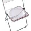 LeisureMod Lawrence Acrylic Folding Chair With Metal Frame in Rose Pink