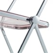 LeisureMod Lawrence Acrylic Folding Chair With Metal Frame in Rose Pink