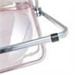 LeisureMod Lawrence Acrylic Folding Chair With Metal Frame in Rose Pink
