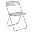 LeisureMod Lawrence Acrylic Folding Chair With Metal Frame in Rose Pink