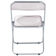 LeisureMod Lawrence Acrylic Folding Chair With Metal Frame Set of 2 in Rose Pink