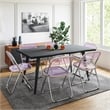 LeisureMod Lawrence Acrylic Folding Chair With Metal Frame in Magenta