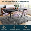 LeisureMod Lawrence Acrylic Folding Chair With Metal Frame in Magenta