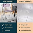 LeisureMod Lawrence Acrylic Folding Chair With Metal Frame in Magenta