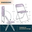 LeisureMod Lawrence Acrylic Folding Chair With Metal Frame in Magenta