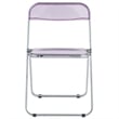 LeisureMod Lawrence Acrylic Folding Chair With Metal Frame in Magenta