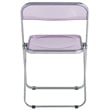 LeisureMod Lawrence Acrylic Folding Chair With Metal Frame in Magenta