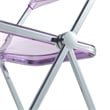 LeisureMod Lawrence Acrylic Folding Chair With Metal Frame in Magenta