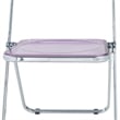 LeisureMod Lawrence Acrylic Folding Chair With Metal Frame in Magenta