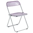 LeisureMod Lawrence Acrylic Folding Chair With Metal Frame in Magenta