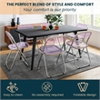 LeisureMod Lawrence Acrylic Folding Chair With Metal Frame Set of 2 in Magenta