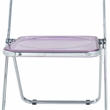 LeisureMod Lawrence Acrylic Folding Chair With Metal Frame Set of 2 in Magenta