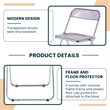 LeisureMod Lawrence Acrylic Folding Chair With Metal Frame Set of 2 in Magenta