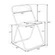 LeisureMod Lawrence Acrylic Folding Chair With Metal Frame in Black