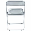 LeisureMod Lawrence Acrylic Folding Chair With Metal Frame Set of 4 in Black