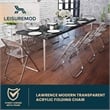LeisureMod Lawrence Acrylic Folding Chair W/ Metal Frame Set of 2 in Jade Green