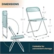 LeisureMod Lawrence Acrylic Folding Chair W/ Metal Frame Set of 4 in Jade Green