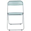 LeisureMod Lawrence Acrylic Folding Chair W/ Metal Frame Set of 4 in Jade Green