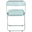 LeisureMod Lawrence Acrylic Folding Chair W/ Metal Frame Set of 4 in Jade Green