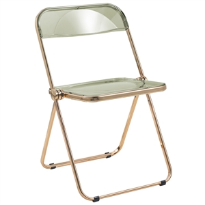 leisuremod lawrence acrylic folding chair with gold metal frame