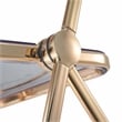 LeisureMod Lawrence Acrylic Folding Chair With Gold Metal Frame in Black