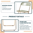 LeisureMod Lawrence Acrylic Folding Chair Gold Metal Frame Set of 4 in Amber
