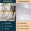 LeisureMod Lawrence Acrylic Folding Chair Gold Metal Frame Set of 4 in Amber