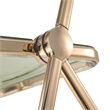 LeisureMod Lawrence Acrylic Folding Chair Gold Metal Frame Set of 4 in Amber