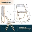 LeisureMod Lawrence Acrylic Folding Chair Gold Metal Frame Set of 2 in Clear