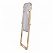 LeisureMod Lawrence Acrylic Folding Chair Gold Metal Frame Set of 2 in Clear