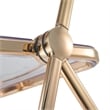 LeisureMod Lawrence Acrylic Folding Chair Gold Metal Frame Set of 2 in Clear