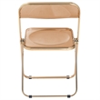 LeisureMod Lawrence Acrylic Folding Chair Gold Metal Frame Set of 2 in Tangerine