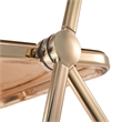 LeisureMod Lawrence Acrylic Folding Chair Gold Metal Frame Set of 4 in Tangerine