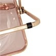 LeisureMod Lawrence Acrylic Folding Chair Gold Metal Frame Set of 4 in Rose Pink