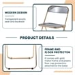 LeisureMod Lawrence Acrylic Folding Chair Gold Metal Frame Set of 2 in Black