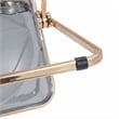 LeisureMod Lawrence Acrylic Folding Chair Gold Metal Frame Set of 2 in Black