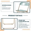LeisureMod Lawrence Acrylic Folding Chair Gold Metal Frame 2 Set in Jade Green