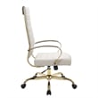 LeisureMod Benmar High-Back Leather Office Chair With Gold Frame in Tan