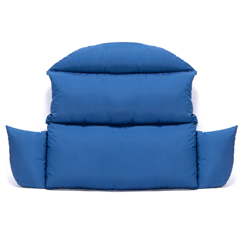 LeisureMod 2 person Double Egg Swing Chair Cushion in Blue