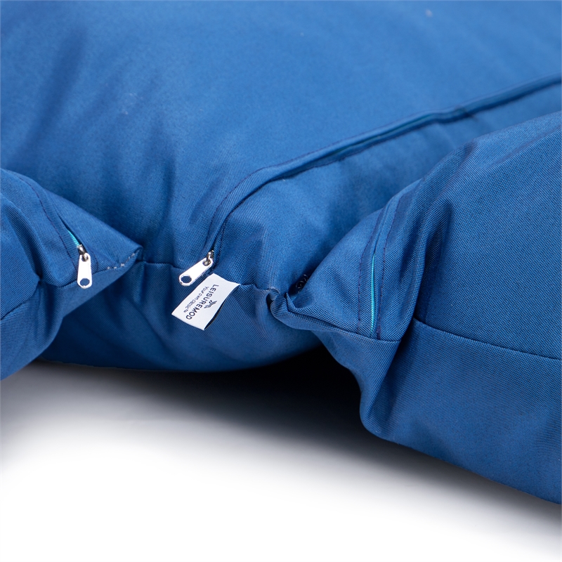 LeisureMod 2 person Double Egg Swing Chair Cushion in Blue